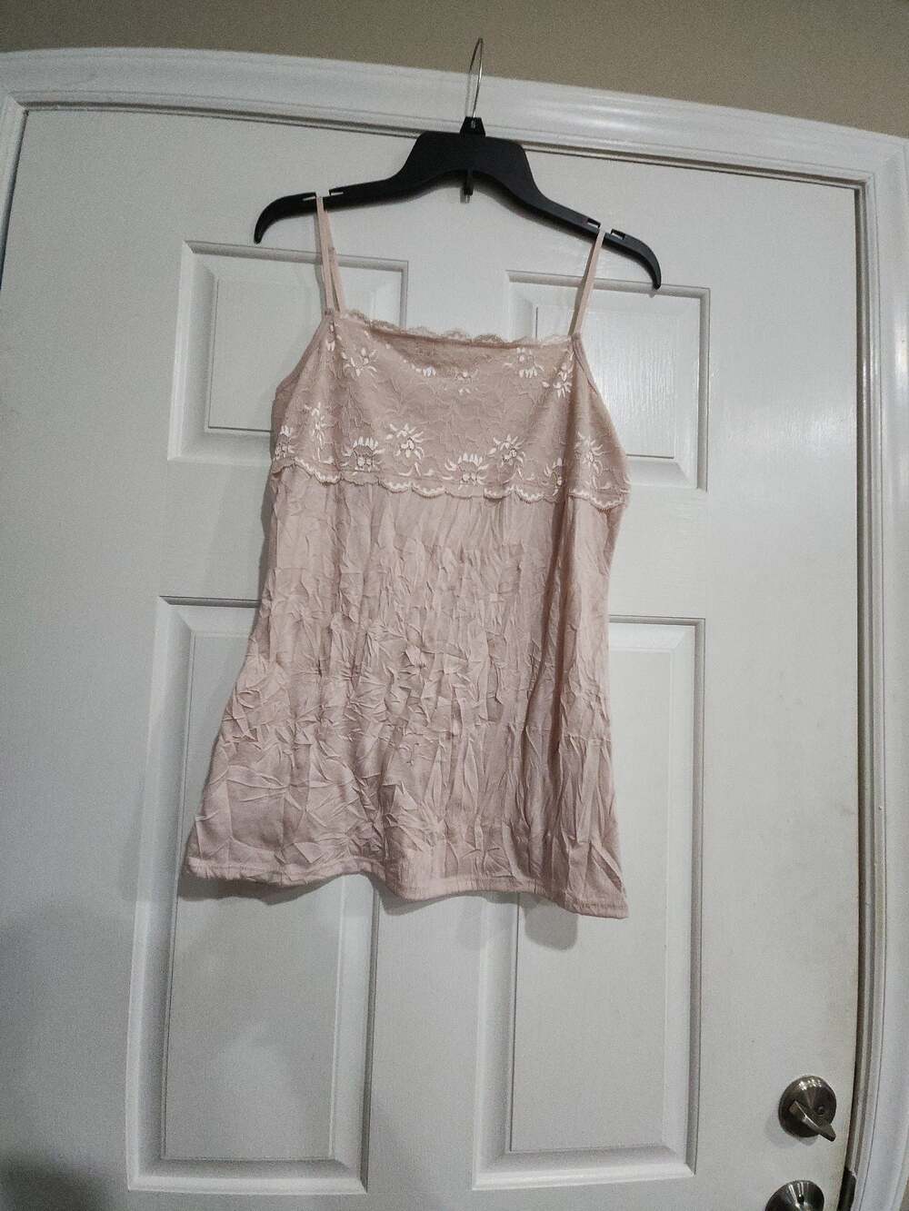 Maurices Women's Blush Pink Lace Trim Camisole Tank Top